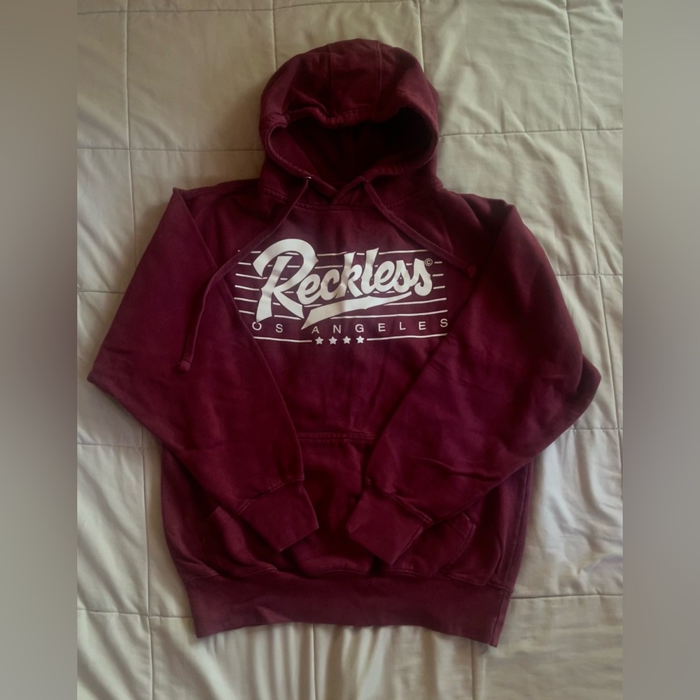Burgundy Reckless Hoodie